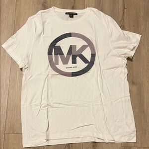Michael Kors White Short Sleeve Tee with Logo